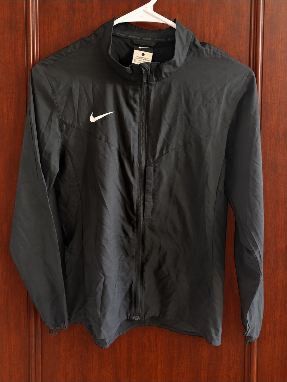 Nike Black Men’s Lightweight Jacket with White Swoosh